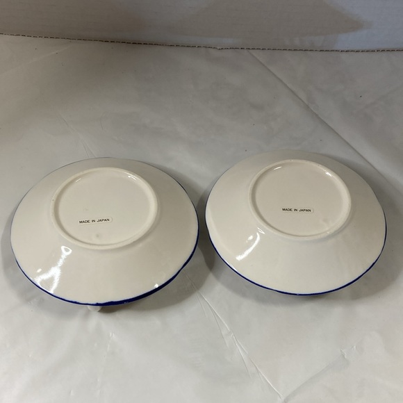 Blue Garden Ceramic Candleholder Set of 2 By Baker Hart & Stuart  Made in Japan - Picture 6 of 13